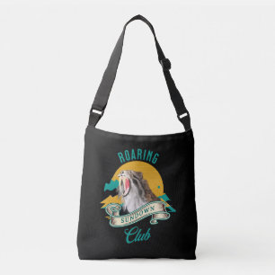 Sabre Tooth Tiger Roaring Sundown Club Crossbody Bag