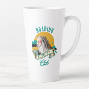 Sabre Tooth Tiger Roaring Sundown Club Latte Mug
