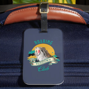 Sabre Tooth Tiger Roaring Sundown Club Luggage Tag