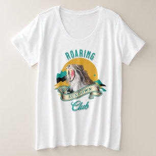 Sabre Tooth Tiger Roaring Sundown Club Plus Size T-Shirt