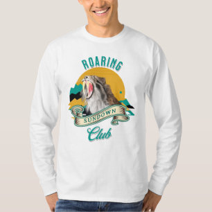 Sabre Tooth Tiger Roaring Sundown Club T-Shirt