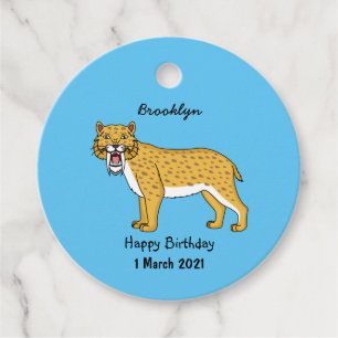 Sabre-toothed tiger illustration favour tags
