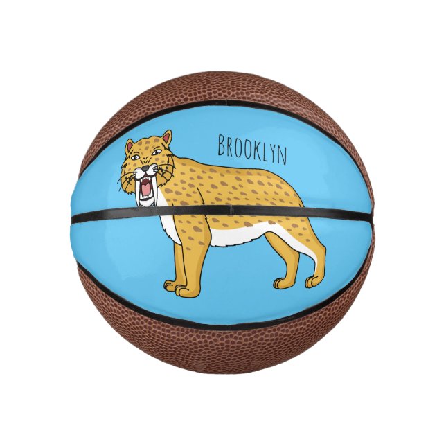 Sabre-toothed tiger illustration  mini basketball (Front)