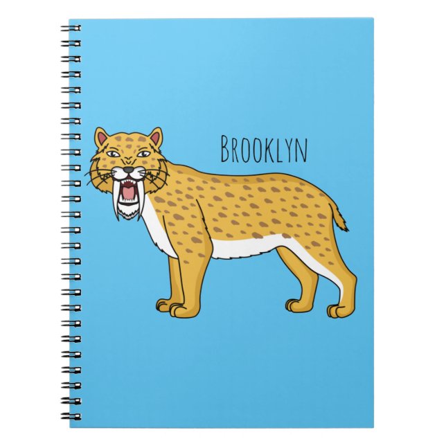 Sabre-toothed tiger illustration  notebook (Front)