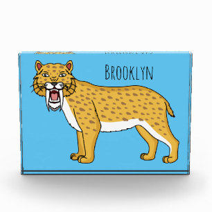 Sabre-toothed tiger illustration photo block