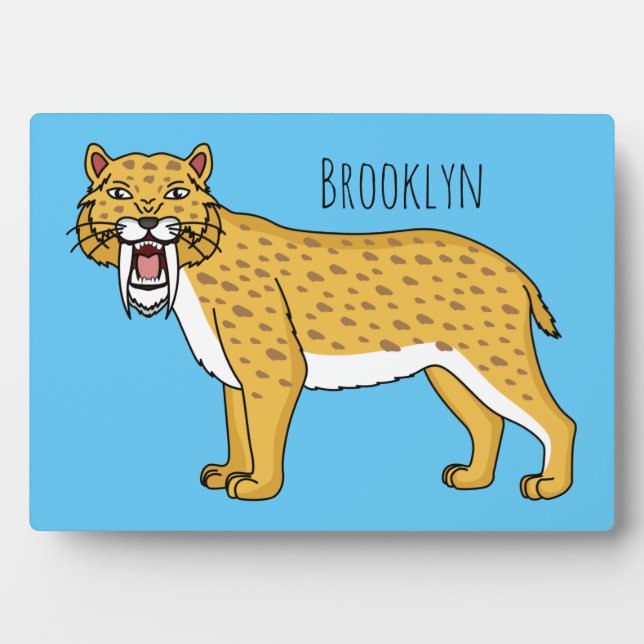 Sabre-toothed tiger illustration plaque (Front)