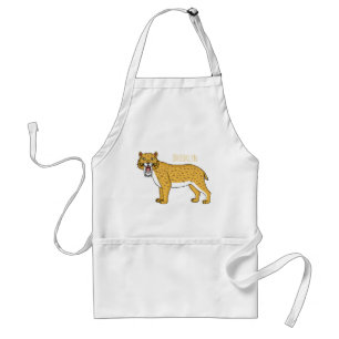 Sabre-toothed tiger illustration standard apron