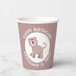 Sabre Toothed Tiger Smilodon personalised birthday Paper Cups