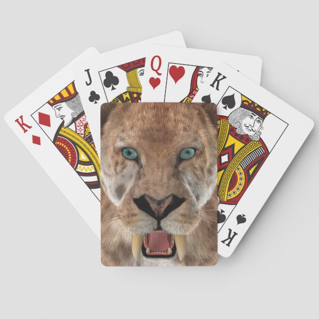 Sabre Toothed Ttiger or Smilodon Playing Cards (Back)