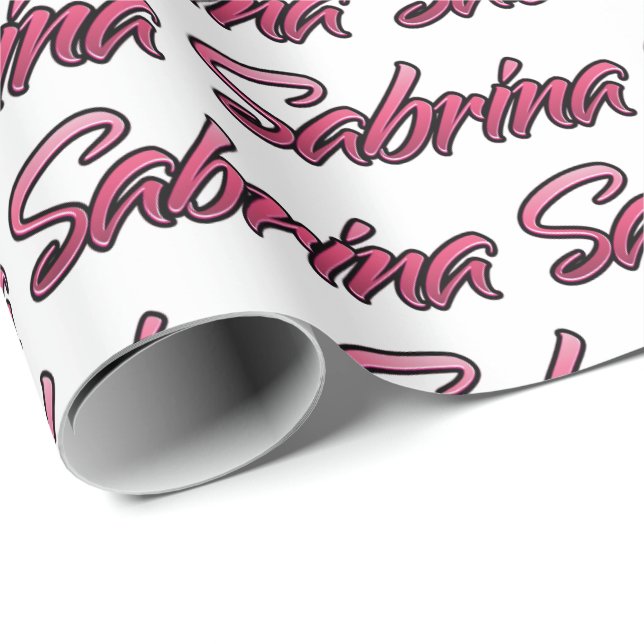 Sabrina faded pink personalized gift paper (Roll Corner)