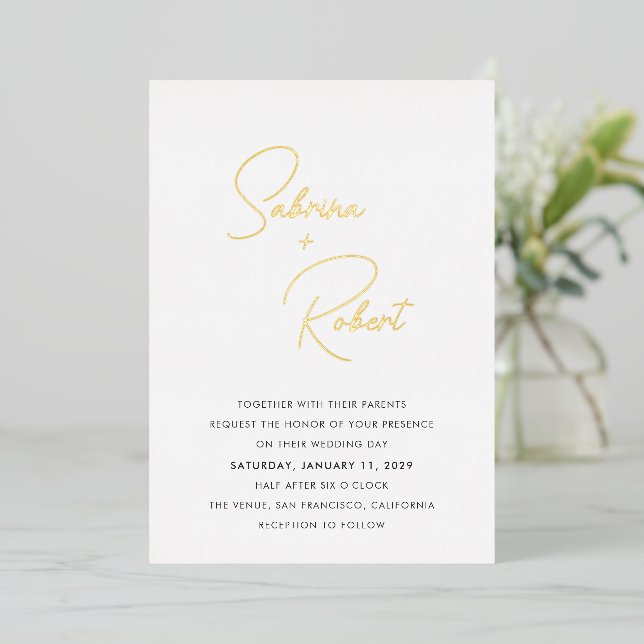 Sabrina Modern Wedding Invitation (Standing Front)