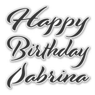 Sabrina Name Vorname black Sticker Geburtstag