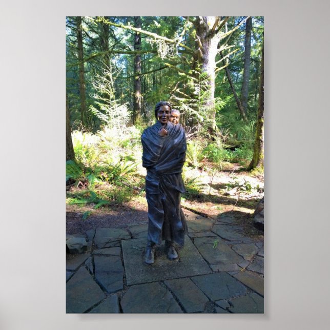 Sacagawea Statue, Fort Clatsop, Astoria, Oregon Poster (Front)