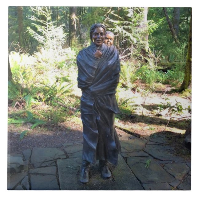 Sacagawea Statue, Fort Clatsop, Astoria, Oregon Tile (Front)