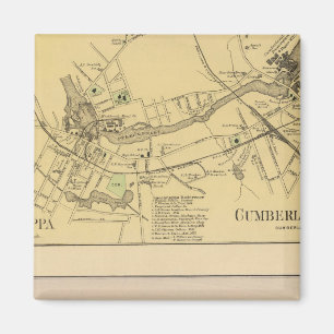 Saccarappa, Cumberland Mills, Washburn Village map Magnet