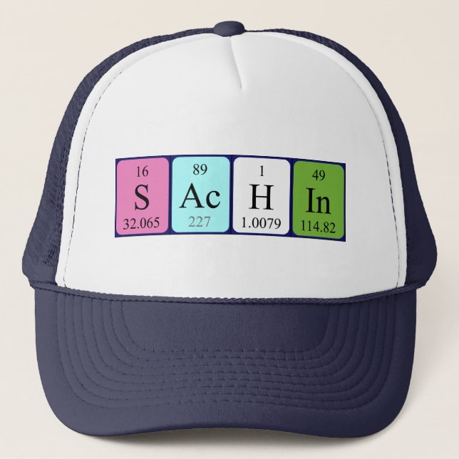 Sachin periodic table name hat (Front)
