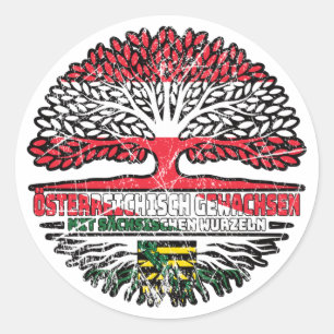Sachsen Sächsisch Österreichisch Österreich Baum Classic Round Sticker