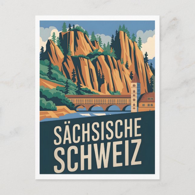 Sächsische Schweiz Saxon Switzerland vintage Postcard (Front)