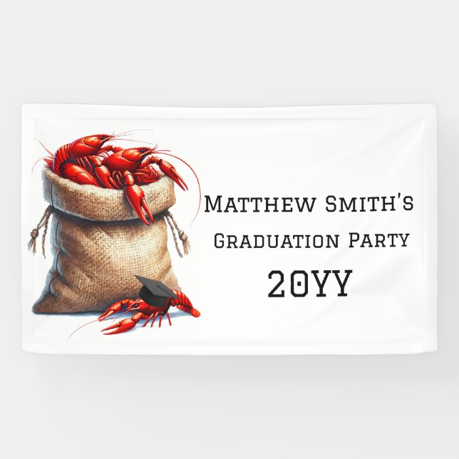 Sack Of Crawfish Graduation Party Banner (Horizontal)