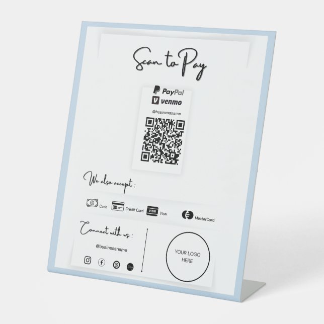 Sacn to Pay One QR Code Pedestal Sign (Front)