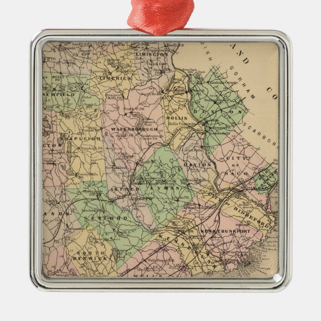 Saco, Biddeford Metal Tree Decoration (Front)