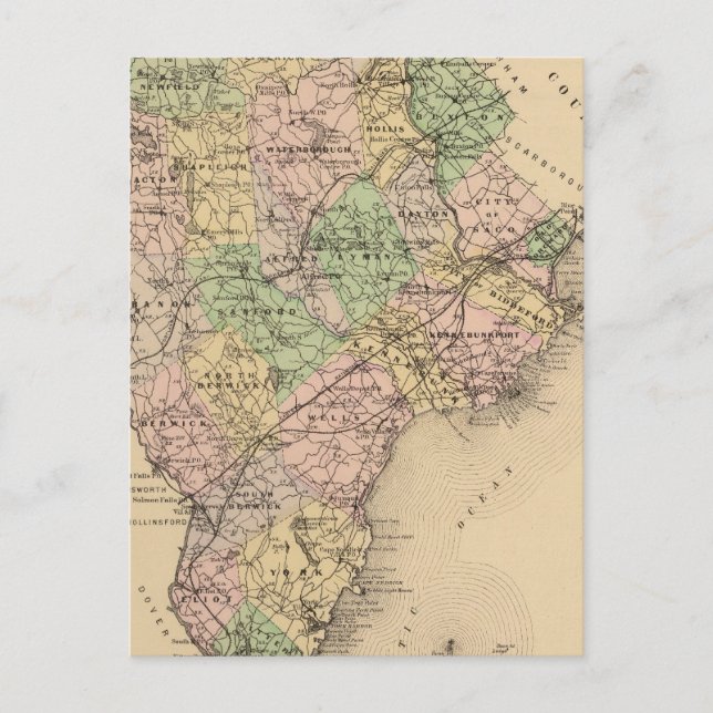 Saco, Biddeford Postcard (Front)