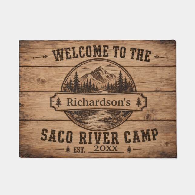 Saco River Camp Personalised Doormat (Front)