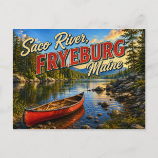 Saco River Fryeburg Maine Nostalgic Postcard