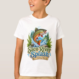 Saco River Splash Fryeburg Maine Kids T-Shirt