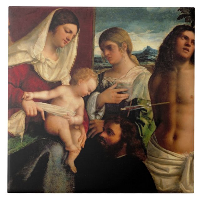 Sacra Conversatione with SS. Catherine, Sebastian Tile (Front)