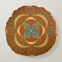 Sacral Chakra Shadow Mandala Round Pillow