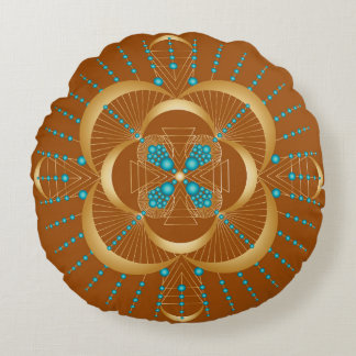Sacral Chakra Shadow Mandala Round Pillow