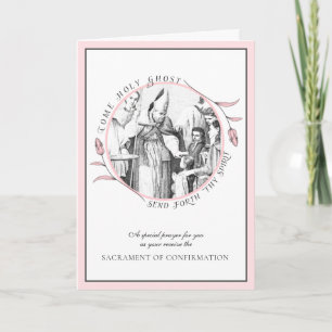 Sacrament Confirmation Bishop Blessing Girl Child Holiday Card