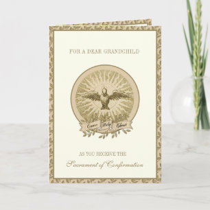 Sacrament Confirmation Holy Ghost Grandchild Holiday Card