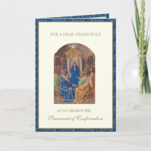 Sacrament Confirmation Holy Ghost Grandchild Holiday Card