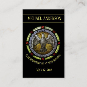 Sacrament Confirmation Stained Glass Window Dove Business Card