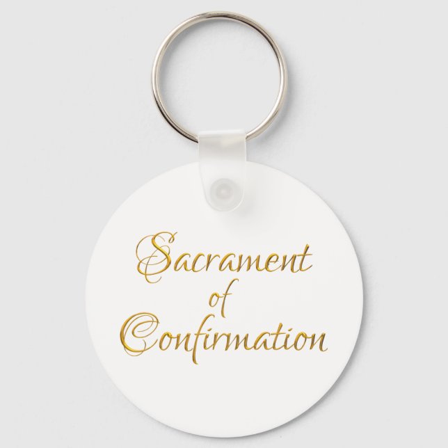 Sacrament of Confirmation Golden 3D Look Key Ring (Front)
