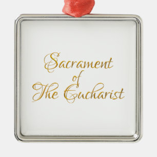 Sacrament of The Eucharist Golden 3D Look Metal Tree Decoration