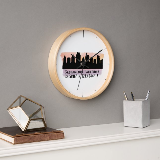 Sacramento CA City Skyline   Clock (Office)