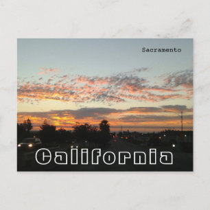 Sacramento California - Evening Traffic Postcard