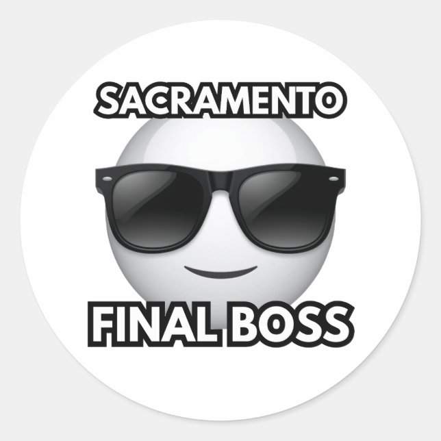 Sacramento California Final Boss Cool Sticker (Front)