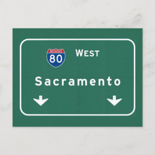 Sacramento California Interstate Highway Freeway : Postcard