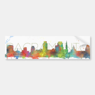 SACRAMENTO, CALIFORNIA SKYLINE-Car Bumper Sticker