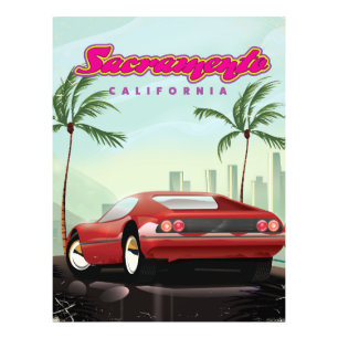Sacramento California Sports car Photo Print