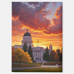 Sacramento California State Capitol Sunset Magnet