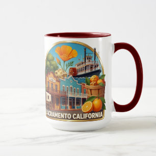 Sacramento California Travel Icons Mug
