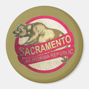 Sacramento California vintage bear magnet