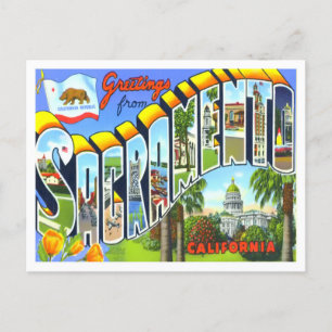 Sacramento, California Vintage Big Letters Postcard