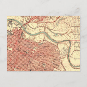 Sacramento California Vintage Map  Postcard
