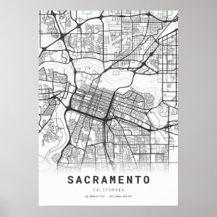 Sacramento City Map Poster